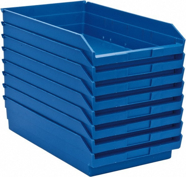 QUANTUM STORAGE SYSTEMS Quantum Storage QSB110BLCS Hopper Shelf Bin Blue 8-pack