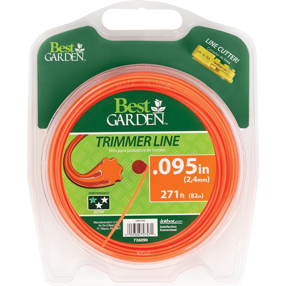 BEST GARDEN Best Garden 16256 Trimmer Line 0.095 Inch 271 Feet