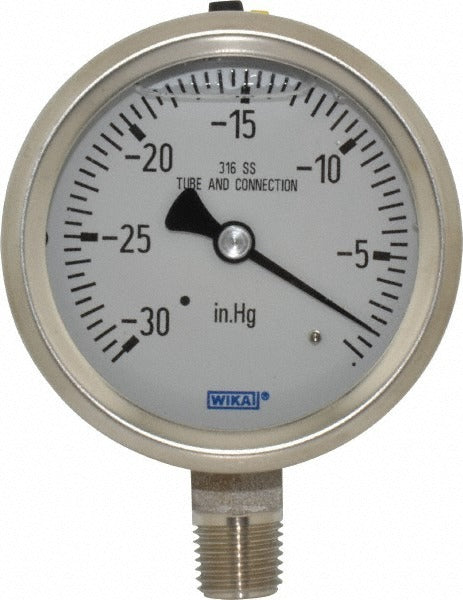 WIKA Wika 9833646 Pressure Gauge 0-30 Psi 2.5 in Dial Lower Npt