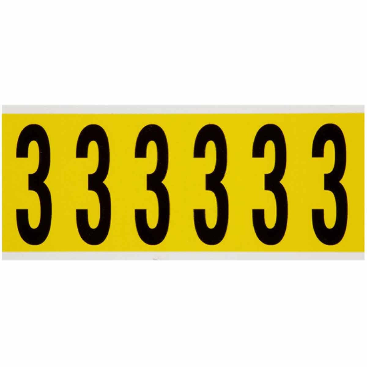 BRADY Brady 3450-3 Repositionable Number Label 3.5 H x 1.5 W in (Card of 6)