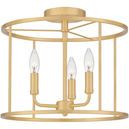 QUOIZEL Quoizel ABR1714AB Abner Semi-Flush Mount 3-Light 60W 14 Inch ABR1714AB