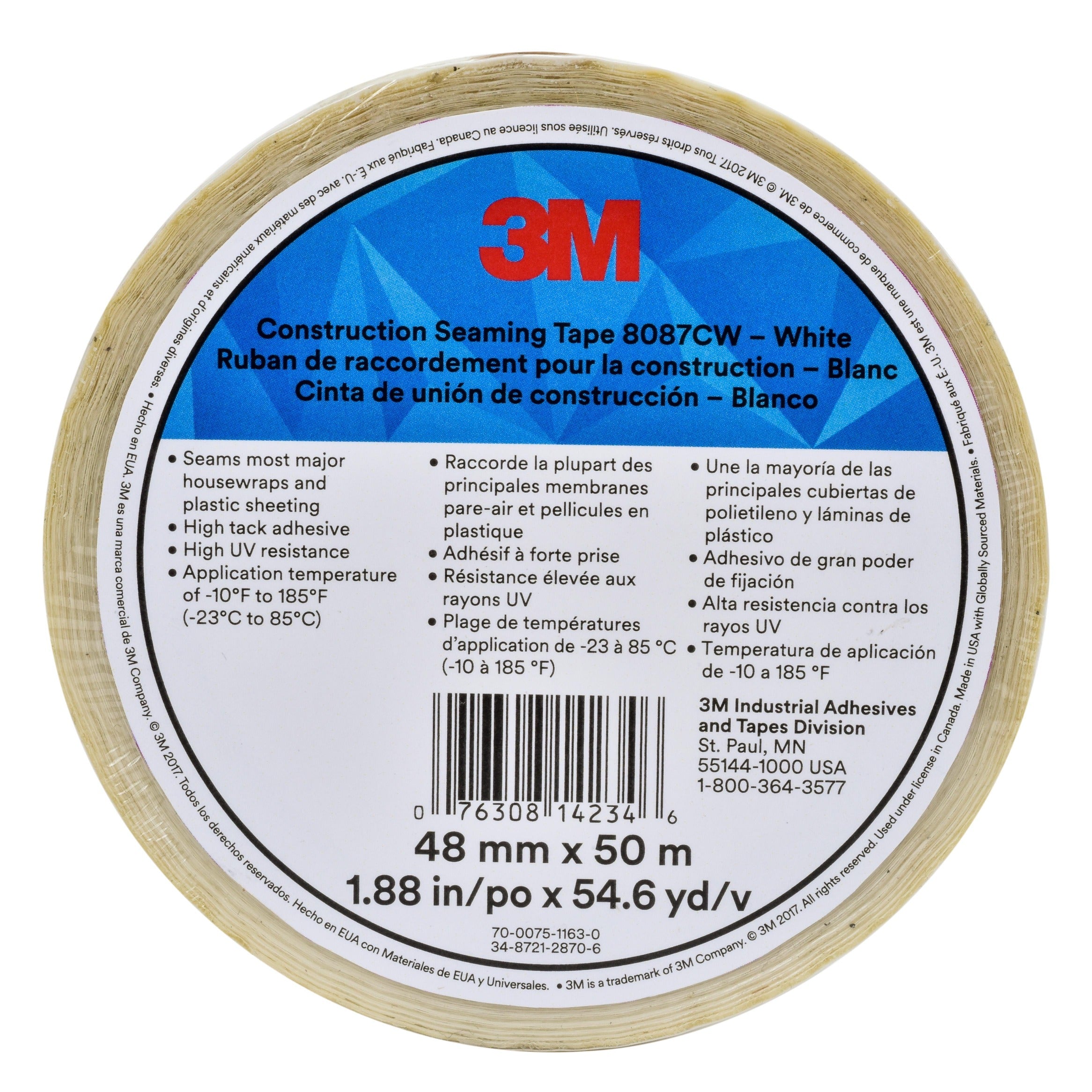 3M 3M 7100166451 Construction Seaming Tape 8087CW 37.5 in x 54.6 yd 1 Roll Per Case