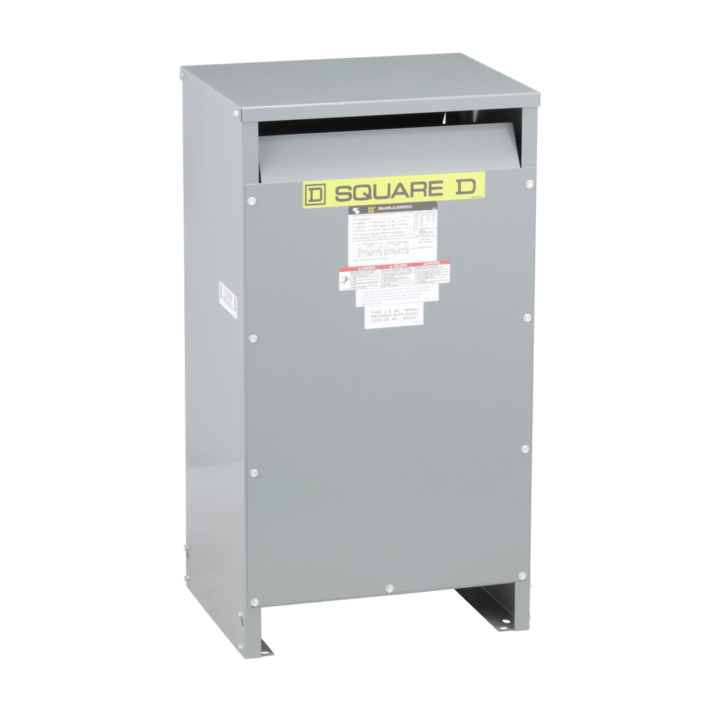 Square D EE25S3H 25 kVa 240 x 480 VAC Primary 120/240 VAC Secondary Energy Efficient Transformer