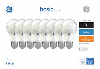 GE G E Lighting 37035 Led A19 Bulb 5.2W 5000K 8-pack