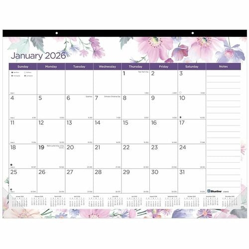 REDIFORM Rediform REDC194113 Desk Pad Calendar 22x17 Floral