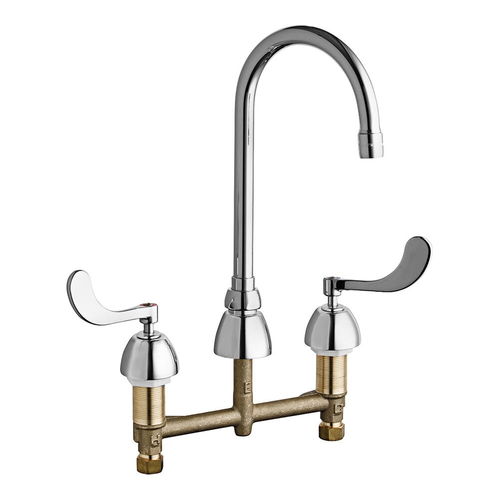 CHICAGO FAUCETS Chicago Faucets 786-E26-5ABCP Deck-Mounted Manual Faucet (8 inches Centers)