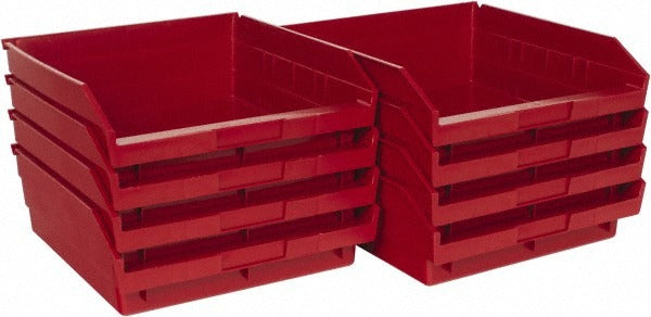 QUANTUM STORAGE SYSTEMS Quantum Storage QSB109RDCS Hopper Shelf Bin Red 8-pack