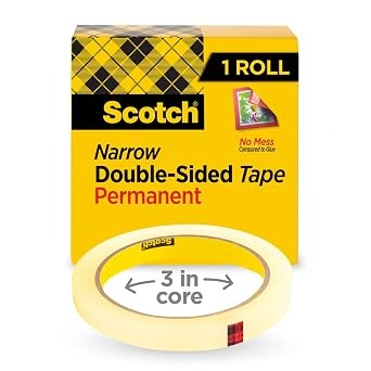 3M 3M MMM665121296 Scotch Permanent Double-Sided Tape (1/2 in x 36 yd, 1 Roll) 665121296