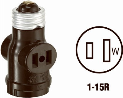 LEVITON Leviton Mfg Co 002-01403-000 Black Socket Adapter