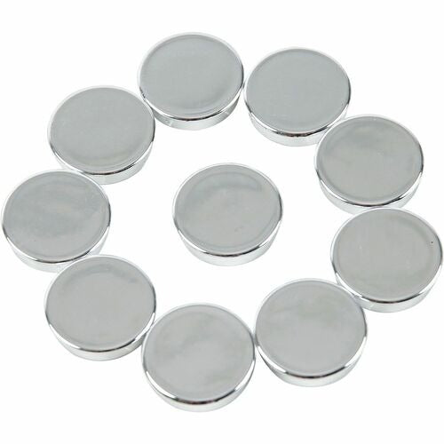 MASTERVISION Bi-silque BVCIM130809 Round Magnets 1 Inch Silver 10-pack