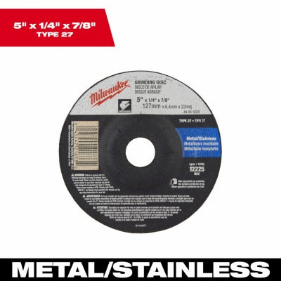 MILWAUKEE Milwaukee 49-94-5020 Type 27 Grinding Wheel 5x1/4x7/8 10 Pack