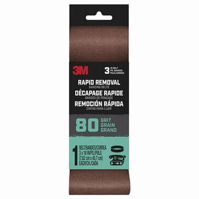3M 3M BELT3X181PK80 Sanding Belt 80 Grit 3x18 in 10 Pack