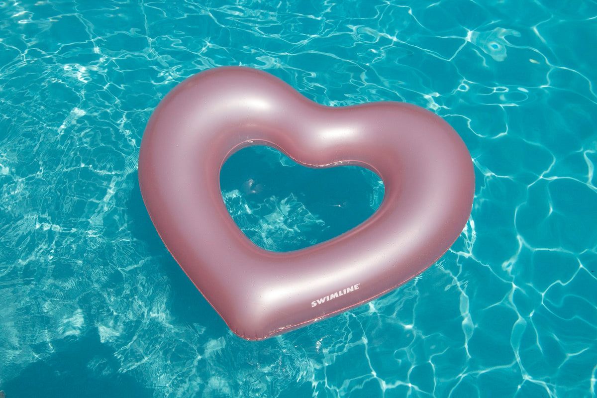 Swimline 90159 Metallic Heart Ring Pool Float