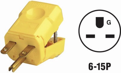 LEVITON Leviton Mfg Co 021-15656-0VY 15A Nylon Cord Plug Yellow 5-pack