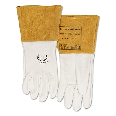 Weldas 10-2304S Deerskin/Split Cowhide MIG/TIG Welding Gloves Small Pearl