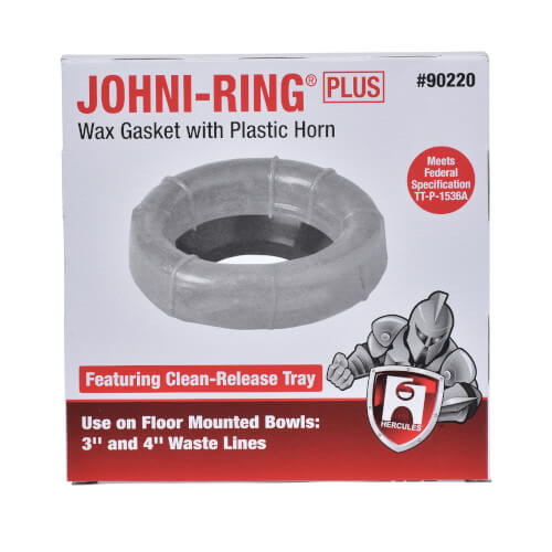 Hercules 90220 Johni-Ring Plus Wax Ring with Plastic Horn for 3 or 4 inch Waste Lines