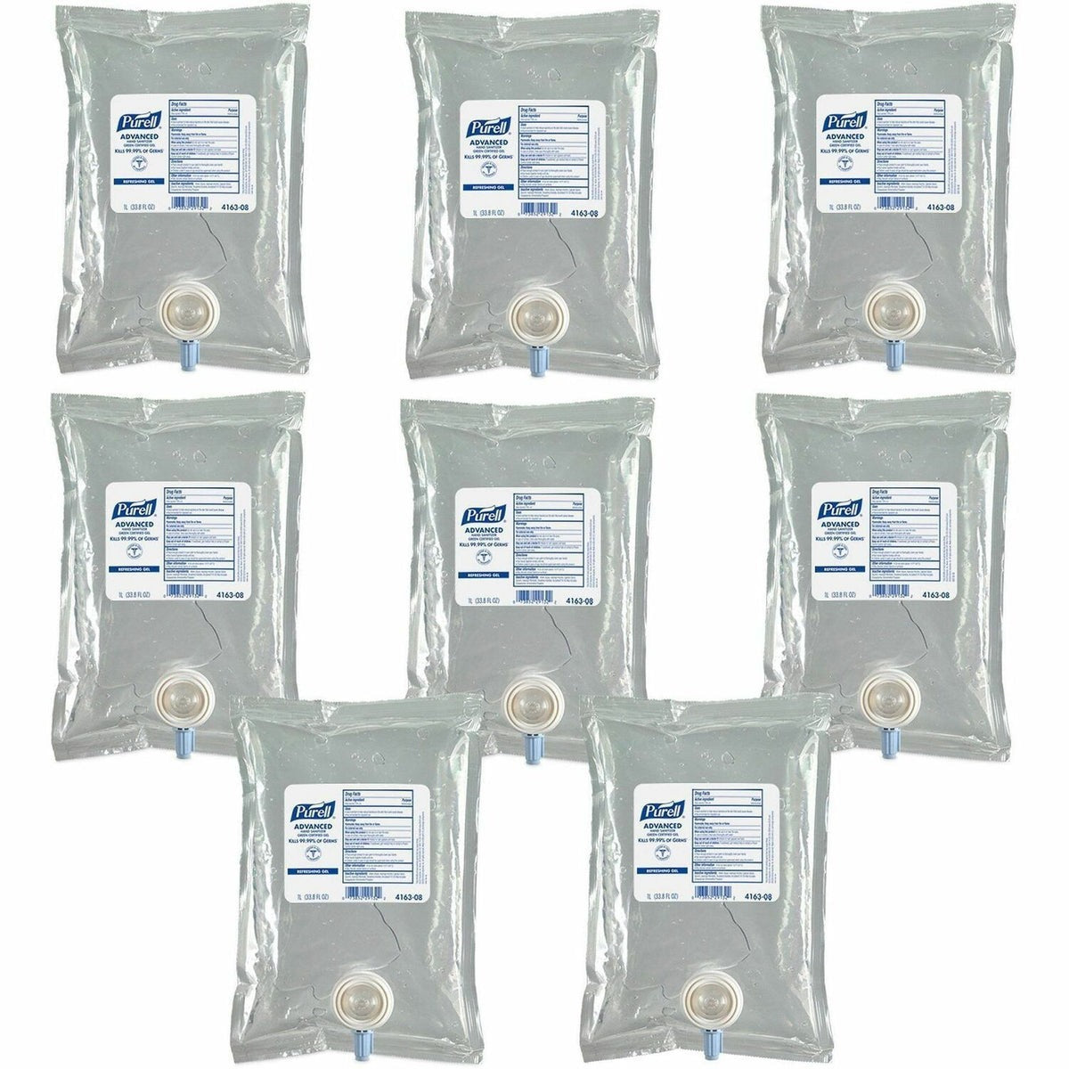 GOJO Gojo GOJ416308 green certified sanitizing gel refill 33.8 oz pack of 8