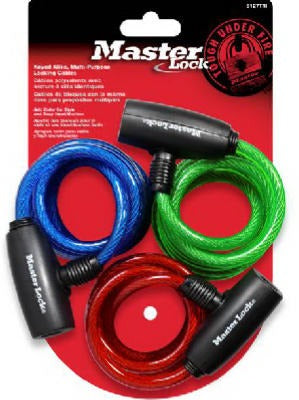 MASTER LOCK Master Lock Co 8127TRI Bike Lock Cable 3 Pack