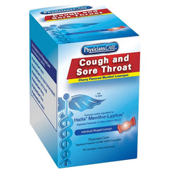 PhysiciansCare 90306 Cough and Sore Throat Cherry Menthol Lozenges Individually Wrapped