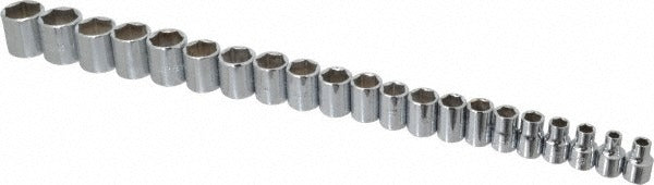 PROTO Proto J52211 Metric Socket Set 21 Pc 3/8 Drive 6-26mm