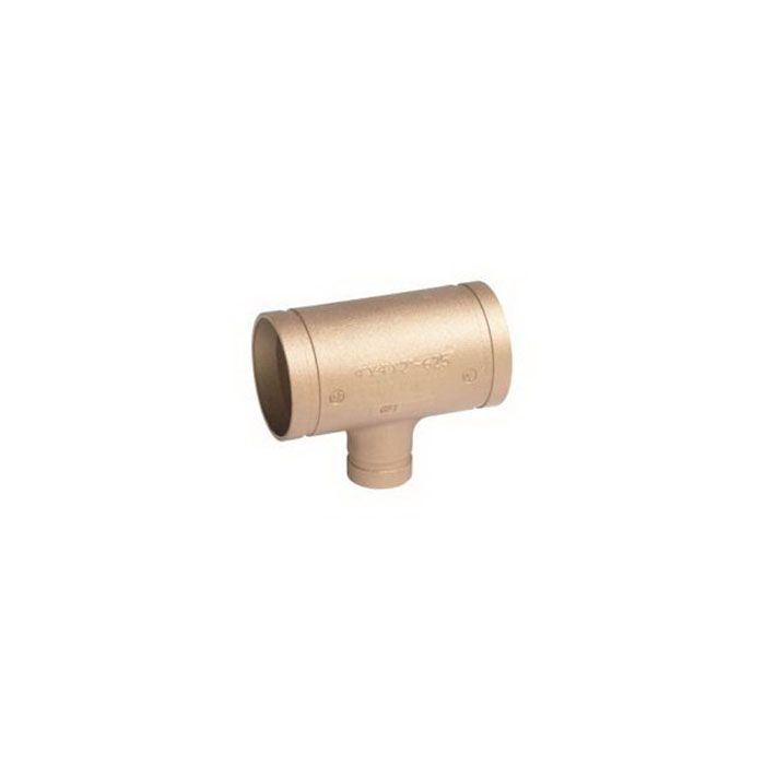 Victaulic FC71625C0C Model 625 Sand Cast Bronze Reducing Tee, 3 X 3 X 2-1/2 IN, Grooved End, Import