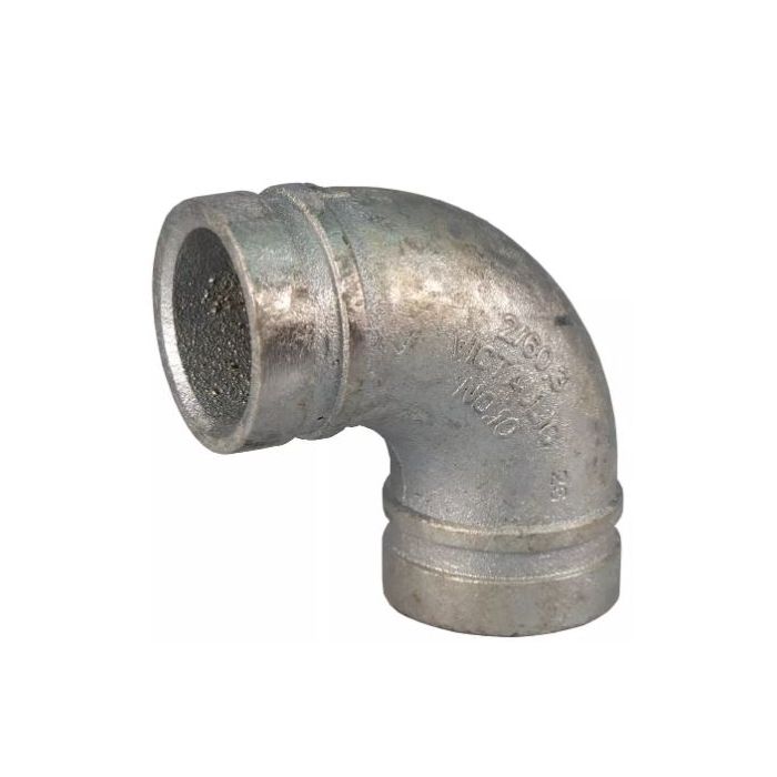 Victaulic F024010G00 10 Series 90 Deg Elbow - 2-1/2 Grooved Ductile Iron Hot Dipped Galvanized