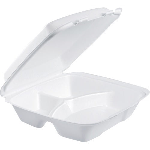 DART Dart Container Corp DCC90HT3R Foam Hinged Tray 3-comp