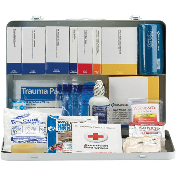 First Aid Only 90671 50 Person Contractor ANSI B First Aid Kit Metal Case