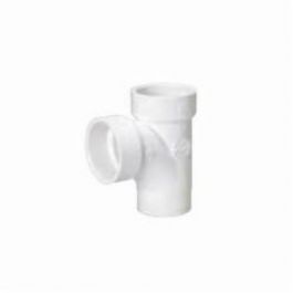 MUEL 06112 PVC DWV Sanitary Street Tee, 1-1/2 Inch, Spigot x Hub x Hub End