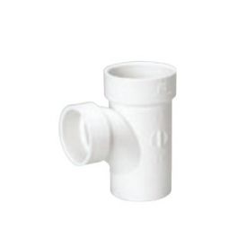 MUEL 06118 PVC DWV Reducing Sanitary Street Tee, 3 x 3 x 1-1/2 Inch, Spigot x Hub x Hub