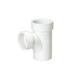 MUEL 06118 PVC DWV Reducing Sanitary Street Tee, 3 x 3 x 1-1/2 Inch, Spigot x Hub x Hub