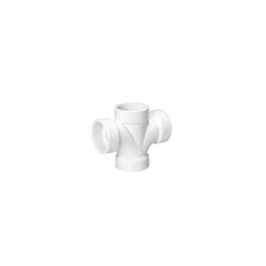 MUEL 05812 PVC DWV Double Sanitary Tee, 1-1/2 Inch, All Hub End