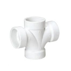 MUEL 05812 PVC DWV Double Sanitary Tee, 1-1/2 Inch, All Hub End