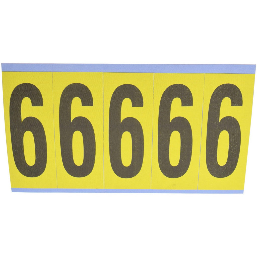 STRANCO Stranco SB7-6 Number Label Rectangle Yellow Vinyl