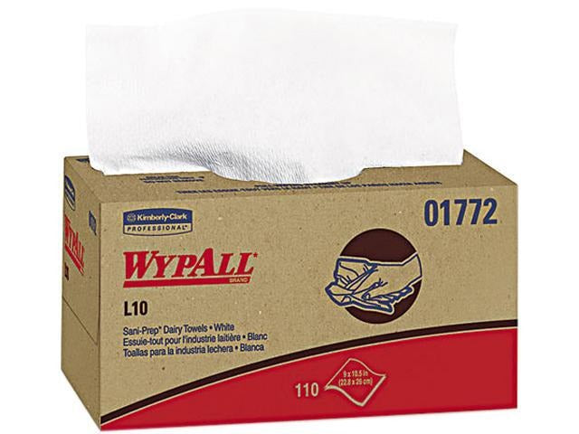 KIMBERLY-CLARK Kimberly-Clark KCC01772 Wypall L10 Sani-Prep Dairy Towels 9 x 10.5 in 110/Pack 18 Packs/Carton
