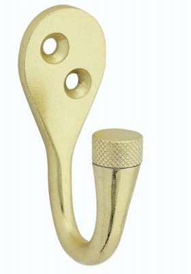 NATIONAL HARDWARE National Mfg N337-911 Knurled Wall Hook Brushed Gold 2-pack