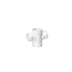 MUEL 05817 PVC DWV Reducing Double Sanitary Tee 2 x 2 x 1-1/2 x 1-1/2