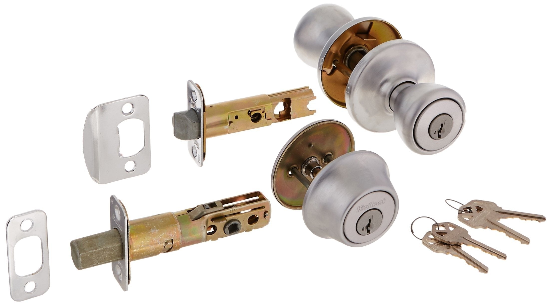 KWIKSET Kwikset 690T26D Keyed Entry Knob Deadbolt Combo Smartkey Satin Chrome