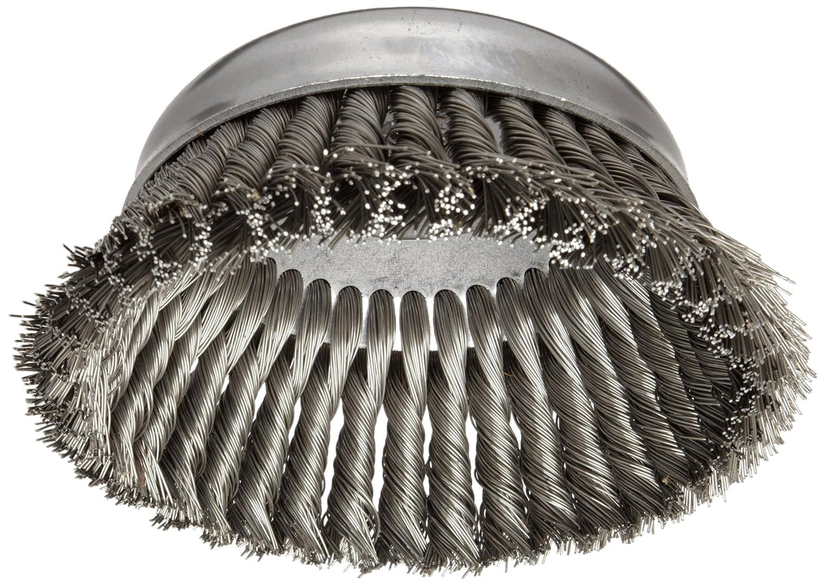 Weiler 12856 Knot Wire Cup Brush, 0.023 Wire, 6 Diameter, 5/8-11 Arbor