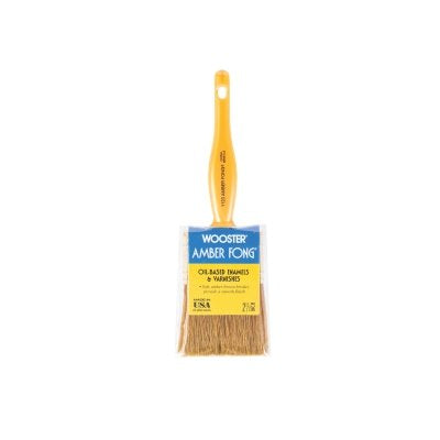 Wooster 11230024 Amber Fong Paint Brushes, 2-1/2 inches Width, China Bristle, Plastic Handle