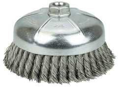 Weiler 12376 Single Row Knot Wire Cup Brush .023 Steel Fill 5/8-11 UNC Nut