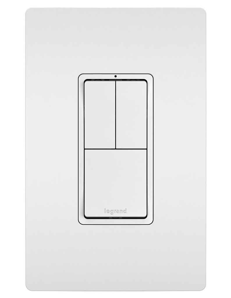 Pass & Seymour RCD113W Radiant Combination (2) Single Pole and (1) 3-Way Switches, 15A 120V - White