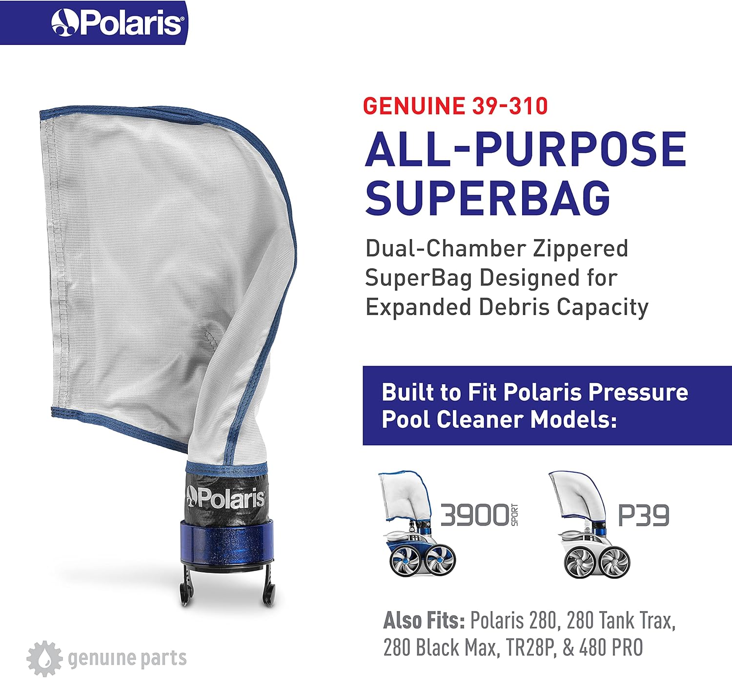 Polaris 39-310 Genuine Parts Double Chamber Superbag Replacement for VacSweep 3900 Sport and 280 Pool Cleaner