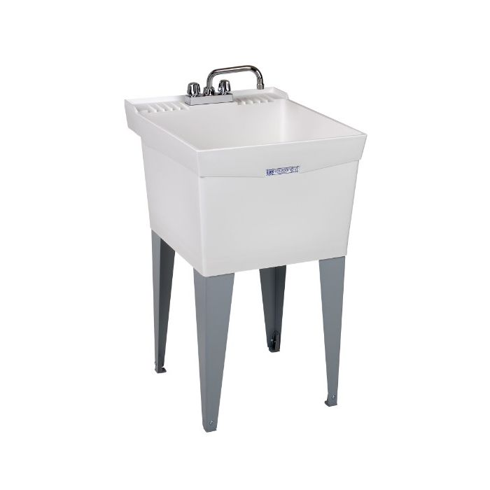 Mustee 19CF 20x24 Inch Combo Laundry Tub, White