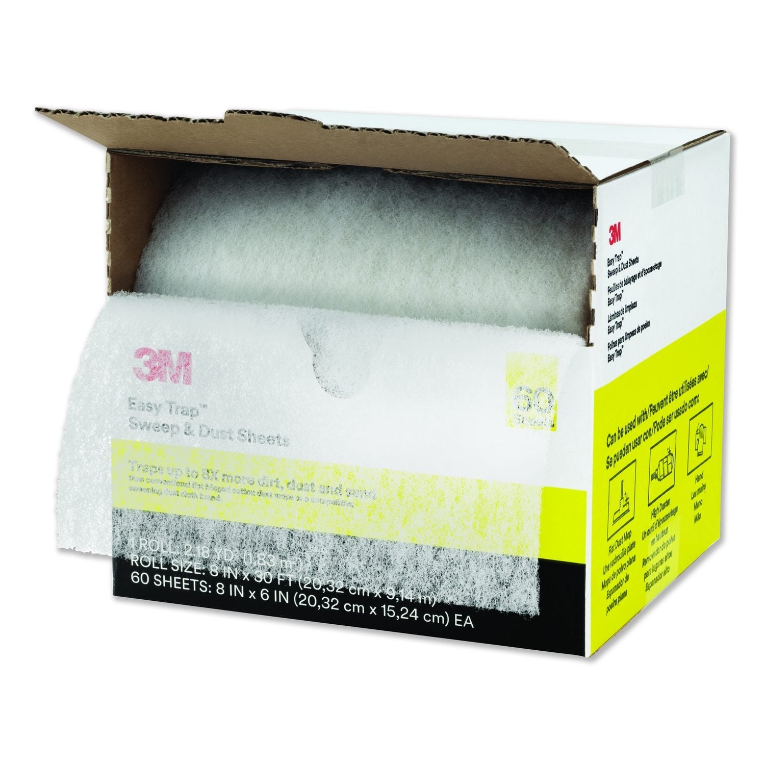 3M 3M MMM55654W Easy Trap Duster 8 in x 125 ft (250 Sheets)