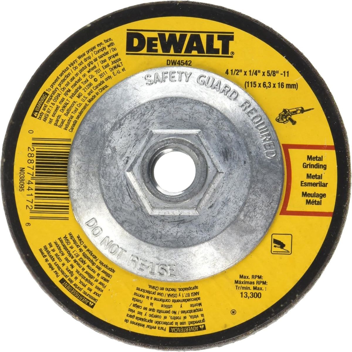 DeWalt DW4542 Cut-Off Wheel 4-1/2 Inch x 1/4 Inch x 5/8-11