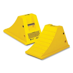 Checkers AT3512-RP-Y All Terrain Chock with Rubber Pad 15.5 x 8.5 x 8.25 Yellow