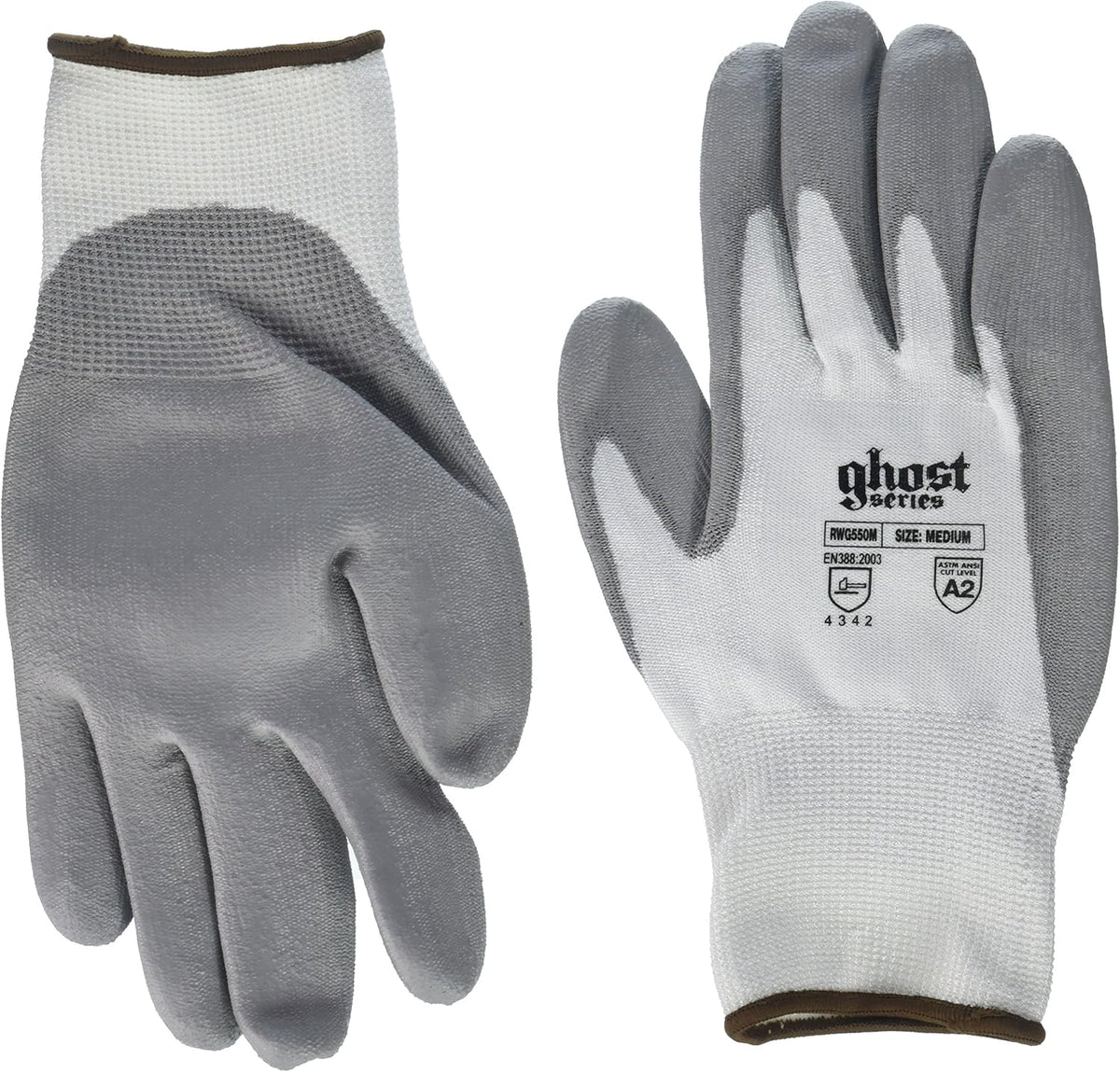 Radians RWG550M Ghost Series Cut Protection Level 2 Work Glove 12 per Pack Medium