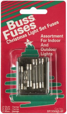 BUSSMANN Cooper Bussmann BP/XMAS-6F Christmas Light Fuse 6 Pack