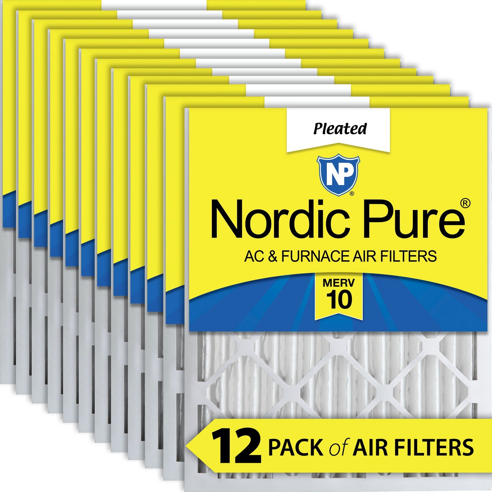 NORDIC PURE Nordic Pure 14x24x2M10-12 Merv 10 Air Filter 12 Pack